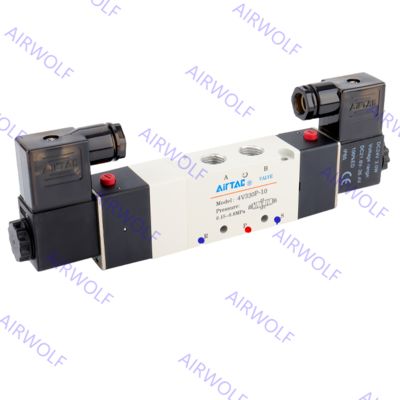 Double Coil 1/4", 3/8" Aluminum alloy 5/2 way, 5/3 way Pneumatic Solenoid Valves AIRTAC 4V310-10 4V320-10 4V330-10