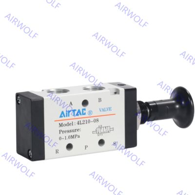 4L110-06, 4L210-06/08, 4L310-08/10 AIRTAC 4L Series 5/2 way Manual Push-pull Valve 1/8", 1/4", 3/8"