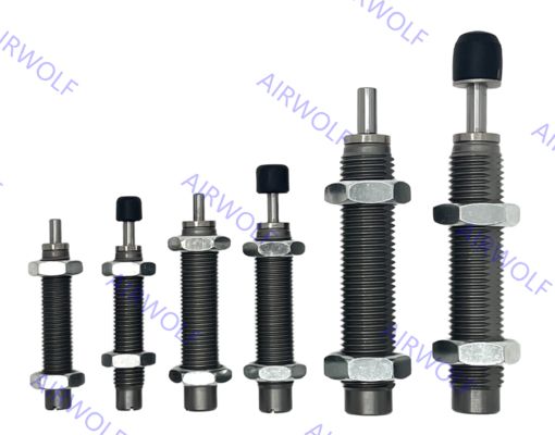 SMC RB Series Carbon Steel Shock Absorber ด้วยอุณหภูมิการทํางาน -10 ~ + 80 °C และความเร็วการชนที่ 0.3 ถึง 5.0m/s เพื่อป้องกันการกระแทก
